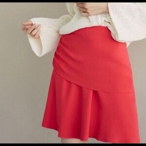 🆕Massimo Dutti Coral Flare Scrunch Skirt Sz 6